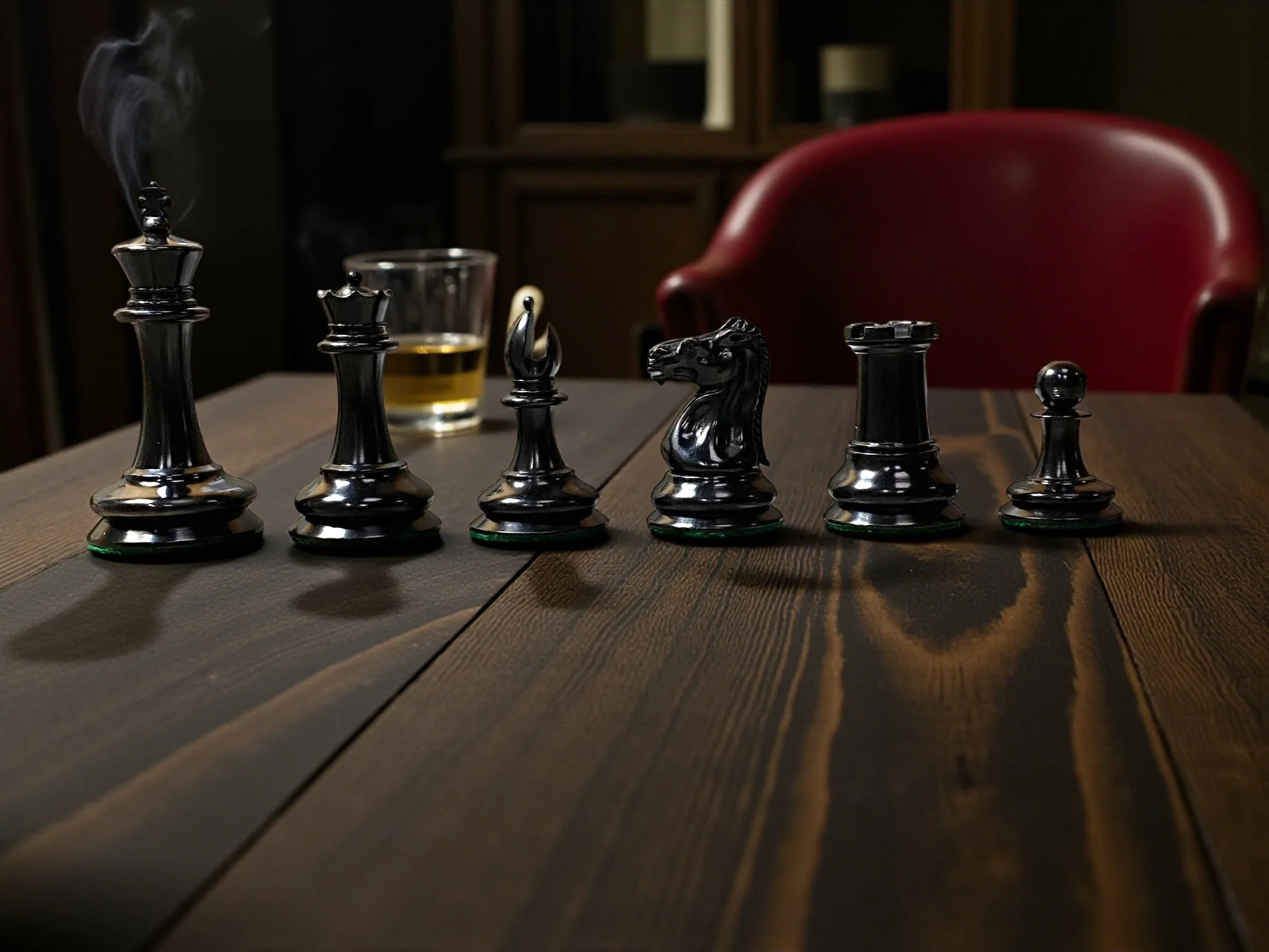 Antique Leuchars 2 Chessmen - Mahogany Deluxe Box - Image 7