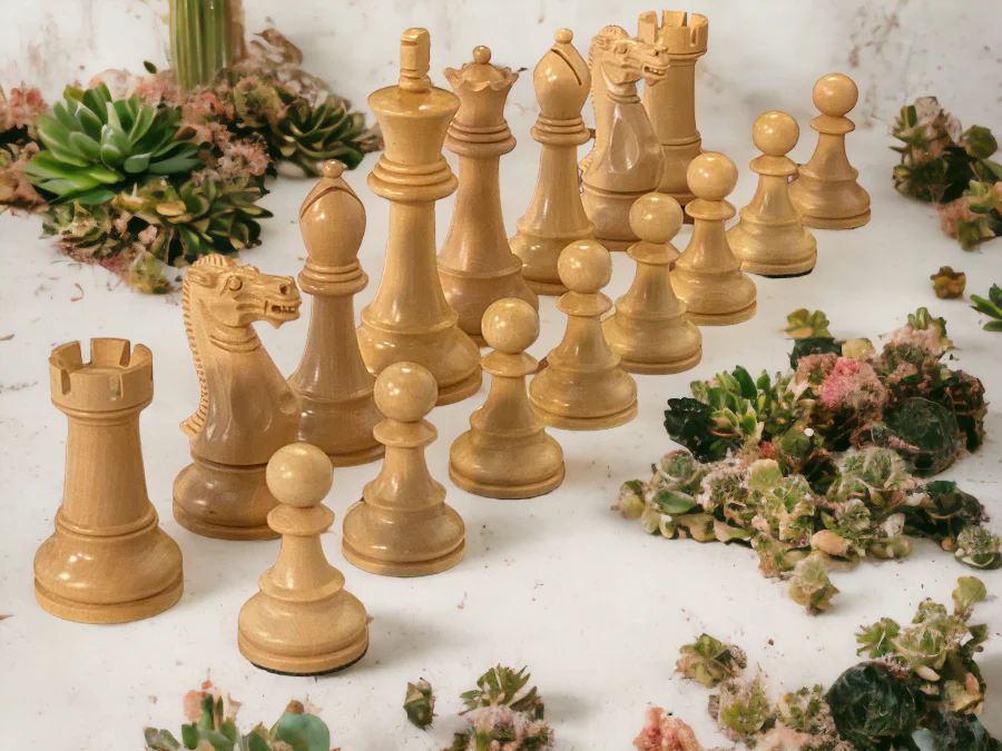 Black Winchester Staunton Mahogany Chess Set & Box - Image 5