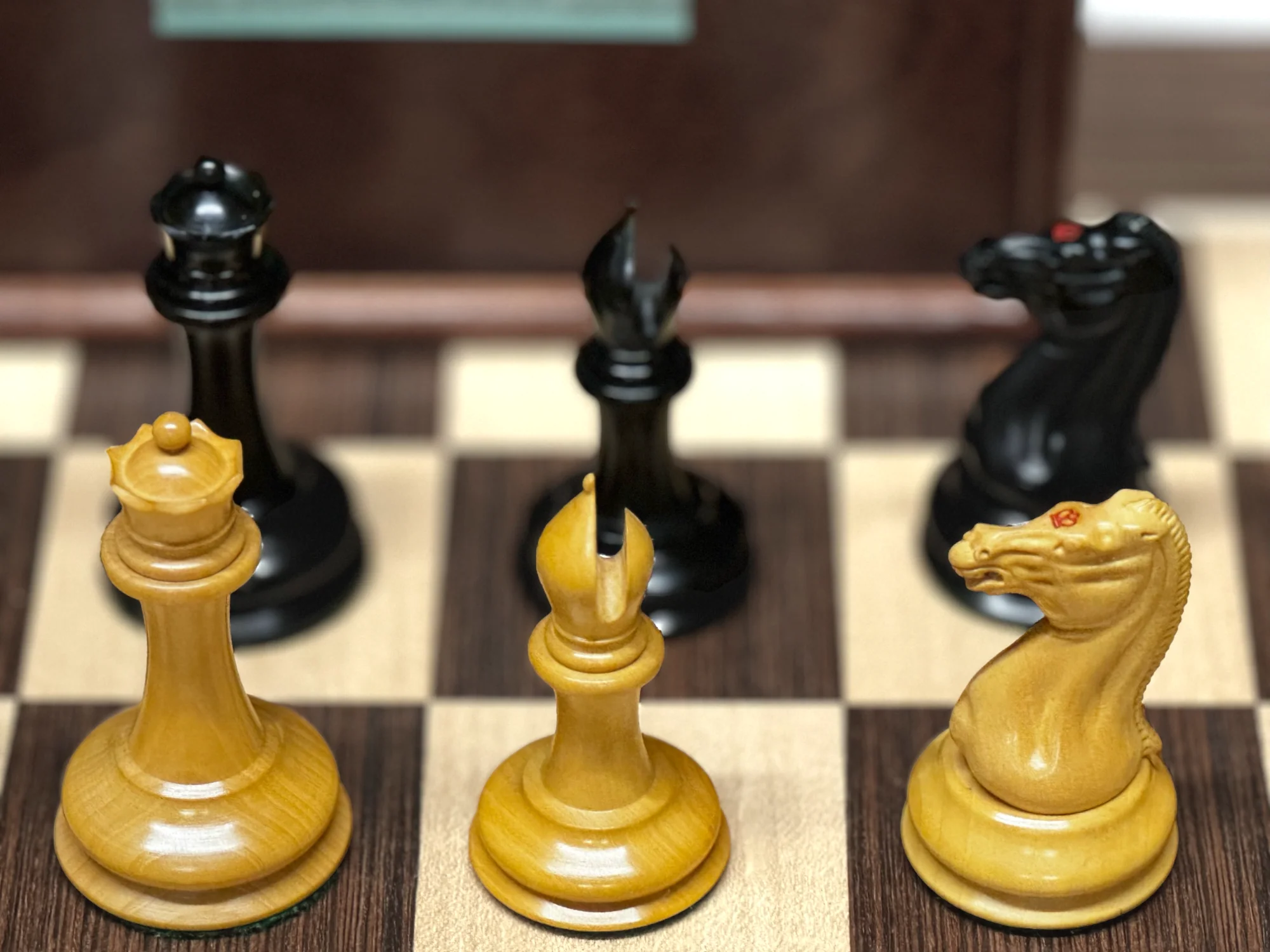 1850 London Boxwood and Ebony 3.5 Inch Replica Chessmen - Image 3