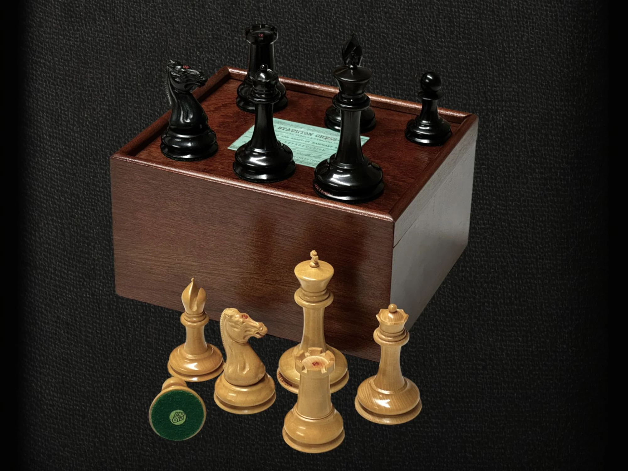 1850 London Boxwood and Ebony 3.5 Inch Replica Chessmen - Image 8