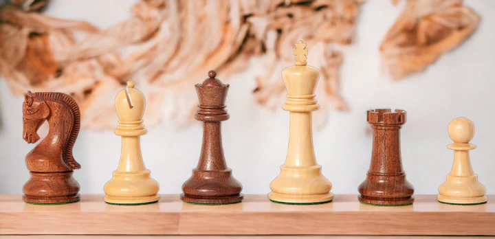 Leningrad Acacia Pieces, 19” Mahogany Board & Chess Box - Image 7
